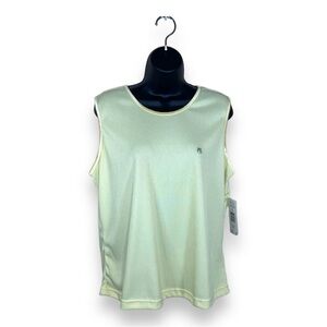 NEW PETITE LARGE ALLISON DALEY YELLOW VINTAGE RIBBED TOP SLEEVELESS